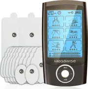 Estimulador muscular EMS TENS de doble canal con 48 modos (24 x 2) y 14 unidades