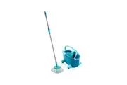 2pc Leifheit Clean Twist Ergo Mop & Mobile Disc Bucket Set Floor Cleaner GRN