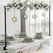 Uandhome Over The Table Rod Stand with Clamps, Adjustable Table Arch Stand, 44.9''-126'' Tall, 29.5"-43.3" Long, Metal Balloon Stand for Wedding, Birthday, Halloween,and Christmas Decoration(Black) (Black)