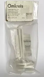 IKEA Omkrets White Drapery Hooks Package of 2 with Hardware