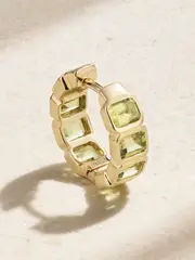 [42 SUNS] 42 SUNS - 14-karat Gold Peridot Single Hoop Earring - Green - One size One size Green