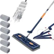 Upgrade Style Large Flat Mop 360°Rotating Magic Self Wringing Mop W/ 6PCS Rags