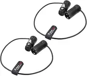 Alvin's Cables 2pcs Low-Profile 3 Pin XLR Male to Female Cable Original Connector Balanced Microphone Audio Cord 2-Piece Set