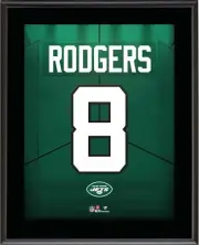 Aaron Rodgers New York Jets 10.5" x 13" Jersey Number Sublimated Player Plaque