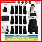 12 Pack Bib Apron, Unisex Aprons Adjustable Waterdrop Resistant with 2 Pocket...