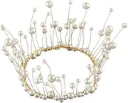 Pearl Crown Cake Topper Elegant Cake Decoration Birthday Wedding Bridal Shower Baby Shower Pearl Crown Cake Ornaments Accessories
