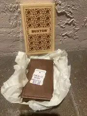 Vintage Brown BUXTON Key Tainer Passcase / Case NEW IN ORIGINAL BOX from ESTATE