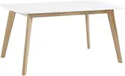 WE Furniture 60" Retro Modern Design Wood Kitchen Dining Table - White