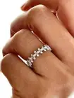 Full Eternity Sterling Silver 1.80 CT Cluster Moissanite Round Cut Women's Ring