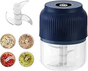 Electric Mini Garlic Chopper, 300ml Mini Mincer Electric Food Processor, Cordless Meat Grinder. Portable, Rechargeability, Suitable for Vegetables, Peppers, Onions, Seasonings, Nuts