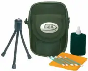 Digital Concepts 3 piece Digital Camera Starter Kit - Case Mini Tripod Clean Kit