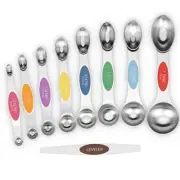 9 Pcs Magnetic Measuring Spoons Set Stackable for Spices Jars Liquid