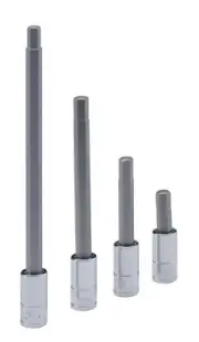 Genius Tools 1/4" Dr. 1/4" Hex Bit Socket, 140mmL - 208+3616