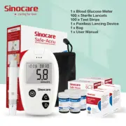 Sinocare Diabetes Test Kit Blood Glucose Monitor Glucose Meter with 100 Strips