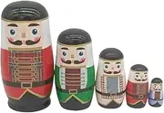 LUOZZY 1 Set Nutcracker Russian Nesting Toys Wooden Stacking Dolls Nutcracker Dolls Toy Creative Gifts