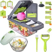 Chopper Slicer 16-In-1 with Spice Chopper Set 7 Blades Veggie Dicer Onion Fruit