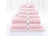 Super Plush 100% Fresh Combed Cotton Bathtowel Set 7PC Baby Pink