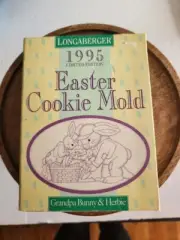 Longaberger 1995 Limited Edition Easter Cookie Mold Grandpa Bunney & Herbie New
