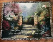 NWT Thomas Kinkade Blanket Tapestry Throw Verse John 8:12 Am Light Of The World