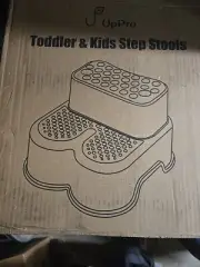 Toddler Step Stool, 2 Step Stool for Kids with Anti-Slip Surface and Rubber B...