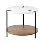 Artiss Coffee Table Side Lamp Sofa Nightstand Metal Wooden Round White Cedric