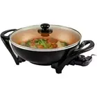 132 Sq In Copper Electric Wok Nonstick Skillet Cookware NEW