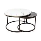 NNEDSZ Coffee Table Round Marble Nesting Side Furniture