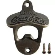 Coca-Cola Wall Mounted Bottle Opener Coke Man Cave Bar Pub BBQ