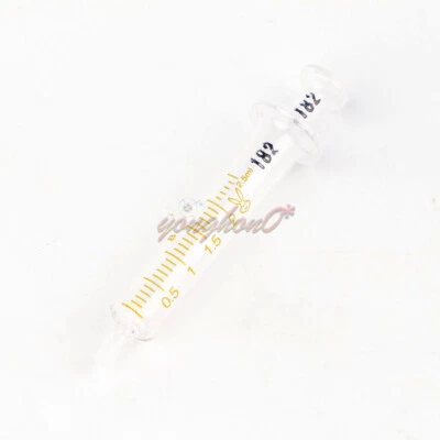 5Pcs Glass Lab Supplies 2ml Collectible Sampler Syringe Medical Injector