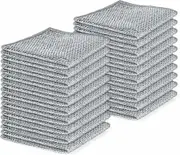 20pcs Set Non-Scratch Steel Wool Dishcloth Multi-Use Kitchen Scrubbers,Durable Cleaning Pads for Wet & Dry Use
