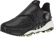 [adidas] Men's TOUR360 22 BOA Golf Shoes, Core Black/Iron Metallic/Pulse Lime, 7