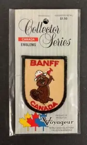 NIP Golden Canada Cartoon Beaver Logo Canadian Souvenir Patch