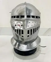 Medieval Steel Closed European Helmet Knight Bascinet Tournament Helmet
