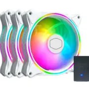 MASTERFAN MF120 Halo 3 in 1 White Edition Case Fan ADDRESSABLE Gen2 RGB Lighting