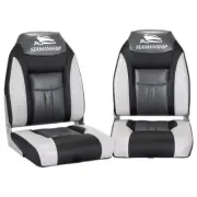 Seamanship 2X Folding Boat Seats Seat Marine Seating Set All Weather Swivels BK