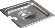 Durapan 1/6 Size Stainless Steel Food Pan Lid Slotted Hotel Pan Cover with Co...