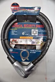TSS TECHNICAL SECURITY SERIES 6' FLEXIBLE LOCKING STEEL CABLE