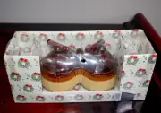 Vintage Ceramic Condiment Jelly Server Set w/ Spoons in Box