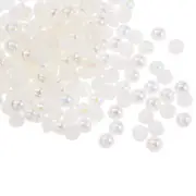 1200pcs ABS Half Pearl Beads 5mm Flat Back Imitation Pearl Colorful Beige
