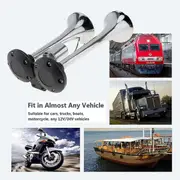 1000db Car Air Horn Super Loud Tweeter Electric Horn Double Tubes Air Horn Universal For Automobile