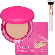 Peptide Bounce Balm Foundation,Hydrating Moisturizing Serum Foundation,Age-Defying Makeup Mature,Natural,Medium Buildable Coverage Powder,Blur Fine Lines,Smooth Texture,All Skin Type (Light, 1)