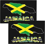2 Pcs 12x18 Inch Jamaica Car Flags Double Sided Printed Window Flags for Automobile Decoration (Flag Only No Flagpole)