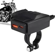 Motorcycle Charger for Phone,Fast Charging Type C Phone Charger Stable Design - Power Adapter Quick & Safe Charging Solution for Motorcycle Handlebar