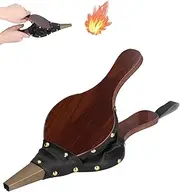 Dsacxixai Wooden Bellows BBQ Blower Electric Handheld Grill Fan Mini Blower Fireplace Camping BBQ with Strap