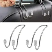 2Pcs Car Rhinestone Back Seat Hook Handbag Headrest Hanger Holder Accessories (for: BMW)