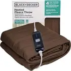 BLACK+DECKER Heated Throw Blanket, 50" x 60", Fleece, 4 Heat Settings, 3hr Timer