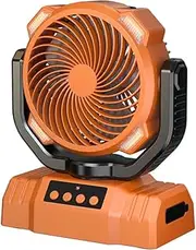 Portable Camping Fan with LED Lantern USB Rechargeable Wireless Desk Fan 4 Gears Wind Speed Cordless Personal Fan, for Outdoor Travel Hiking