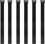 Azarxis Reusable Cable Straps, 6 Packs Fastening Cinch Strap, Hook and Loop Elastic Nylon Webbing for Organized Extension Cords Ropes Hoses Cables Wires (30cm)