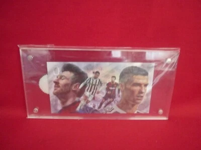 RONALDO & MESSI SOTS EURO NOTE ART ITEM ARTIST SIGNED 33/60 ENCASED