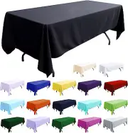 10 Rectangle 60"×102" Polyester Tablecloths 20 Colors 100% Seamless Made in USA